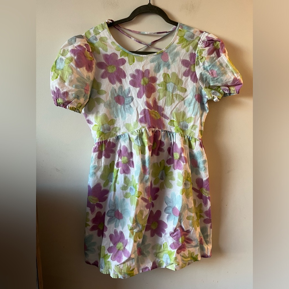 Aritzia Sunday Best Linen-Cotton Puff-sleeve babydoll Saida Dress - S